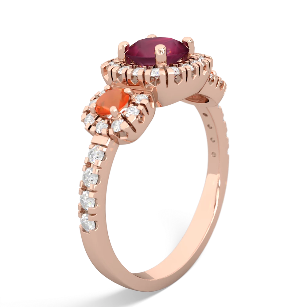 Ruby Regal Halo 14K Rose Gold ring R5350