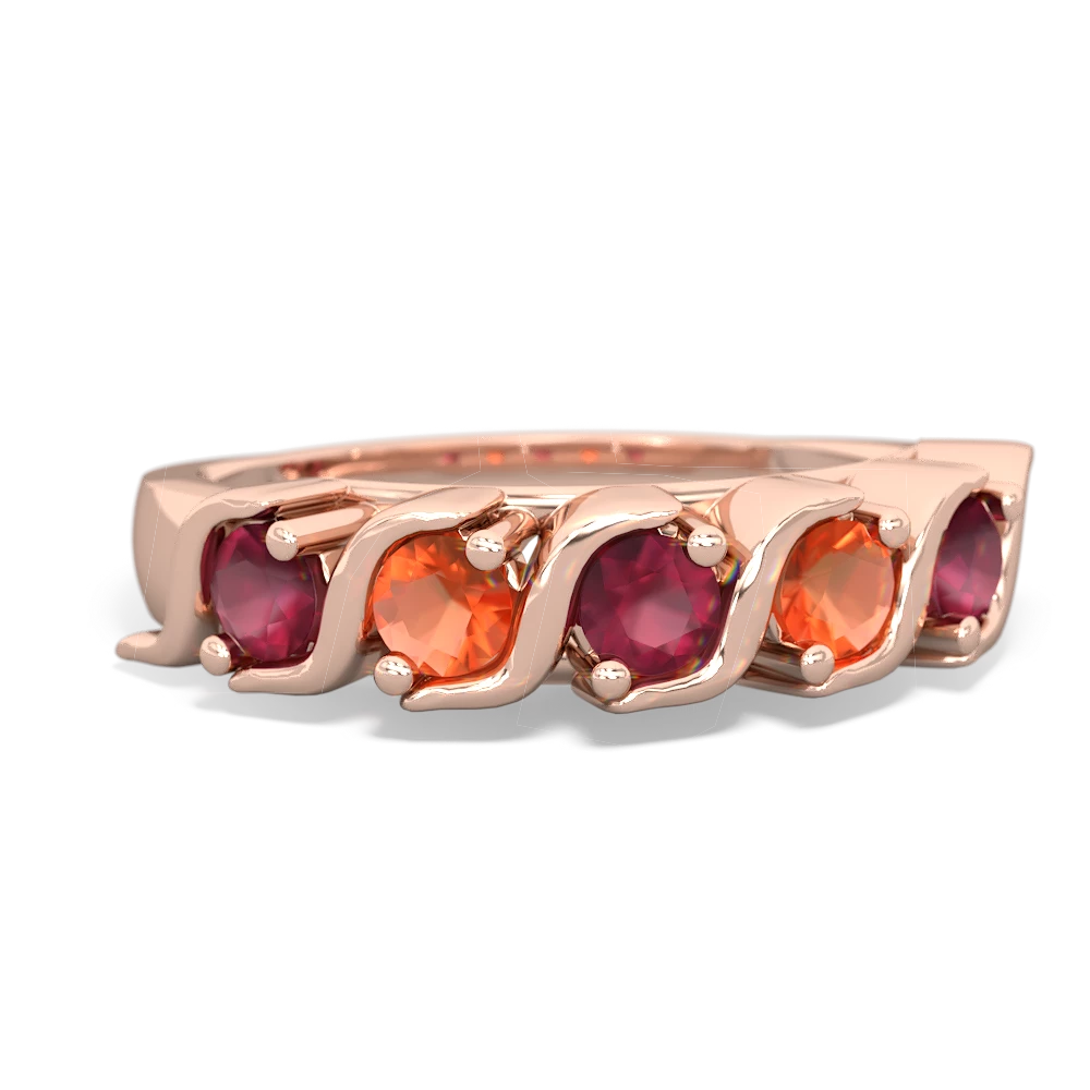 Ruby Anniversary Band 14K Rose Gold ring R2089