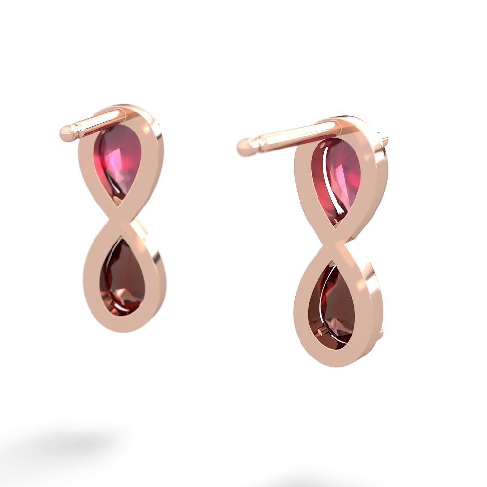 Ruby Infinity 14K Rose Gold earrings E5050