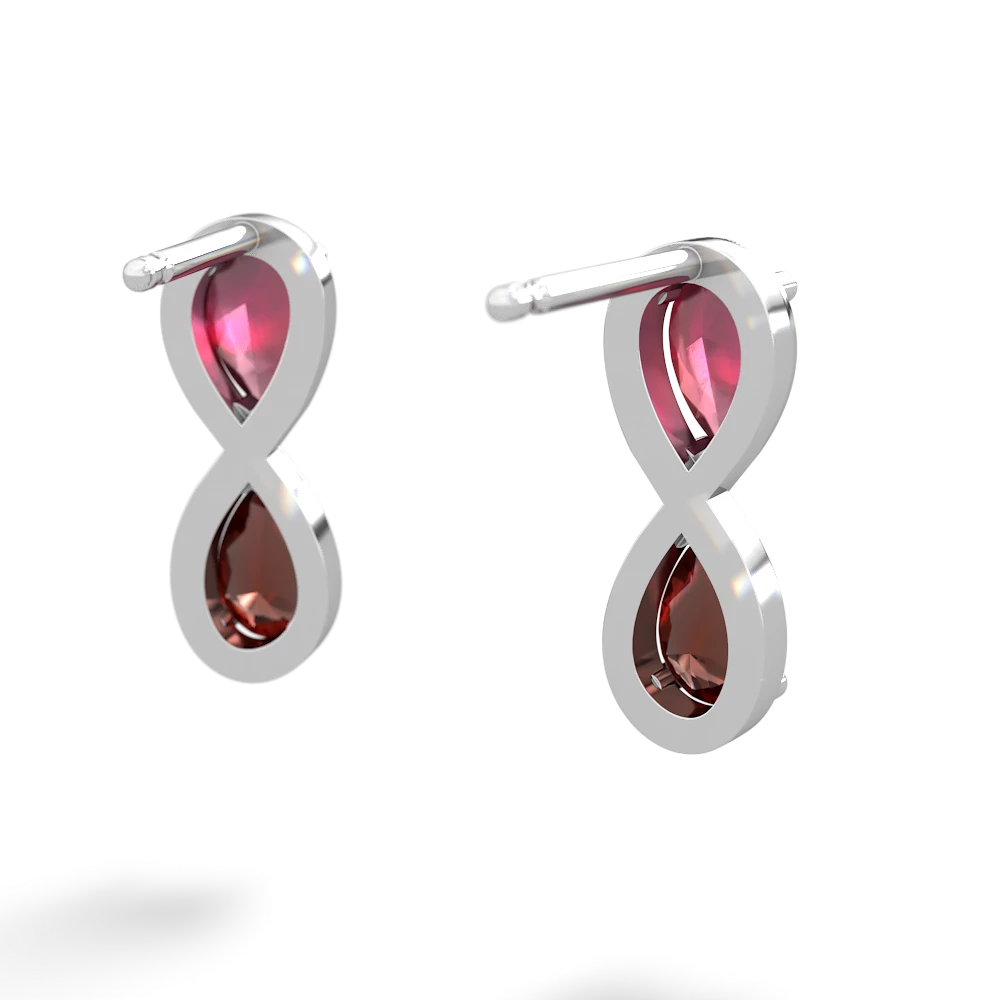 Ruby Infinity 14K White Gold earrings E5050