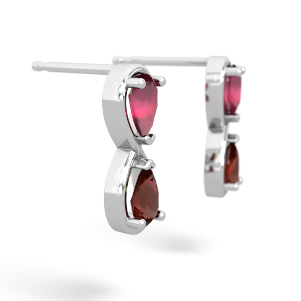 Ruby Infinity 14K White Gold earrings E5050