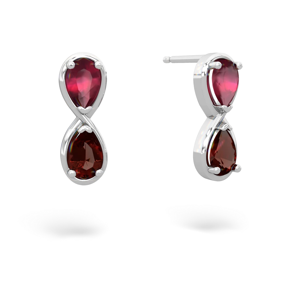 Ruby Infinity 14K White Gold earrings E5050