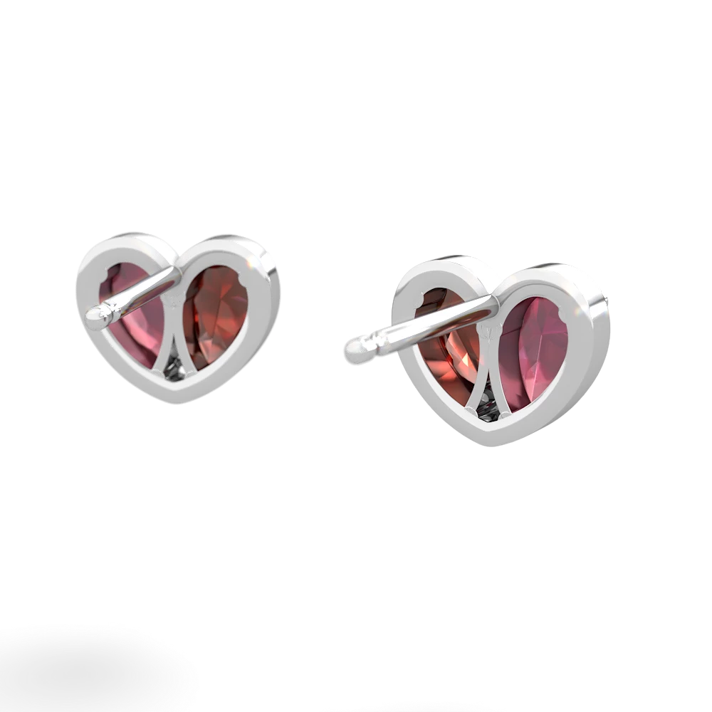 Ruby 'Our Heart' 14K White Gold earrings E5072