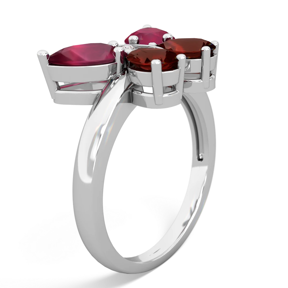 Ruby Butterfly 14K White Gold ring R2215