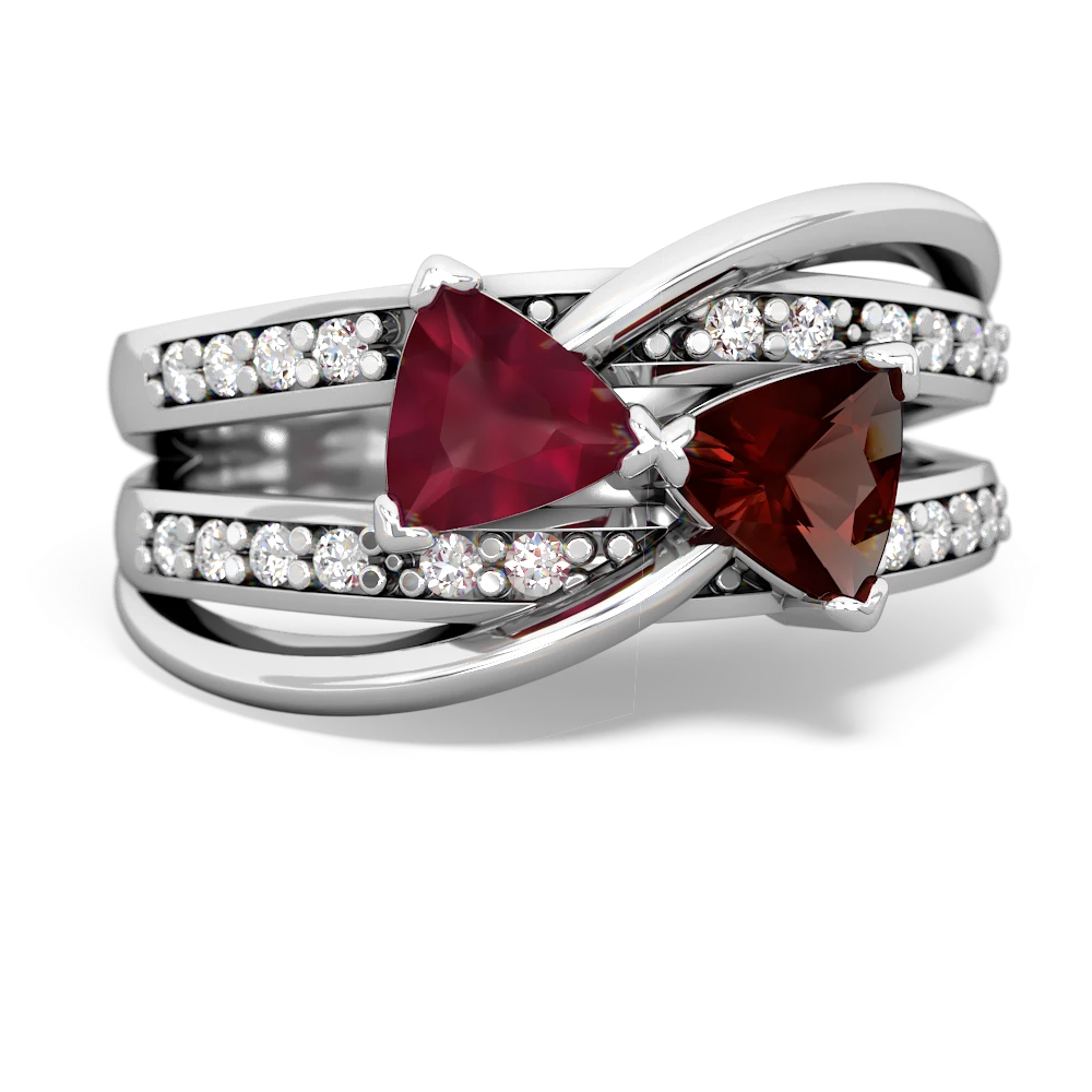 Ruby Bowtie 14K White Gold ring R2360