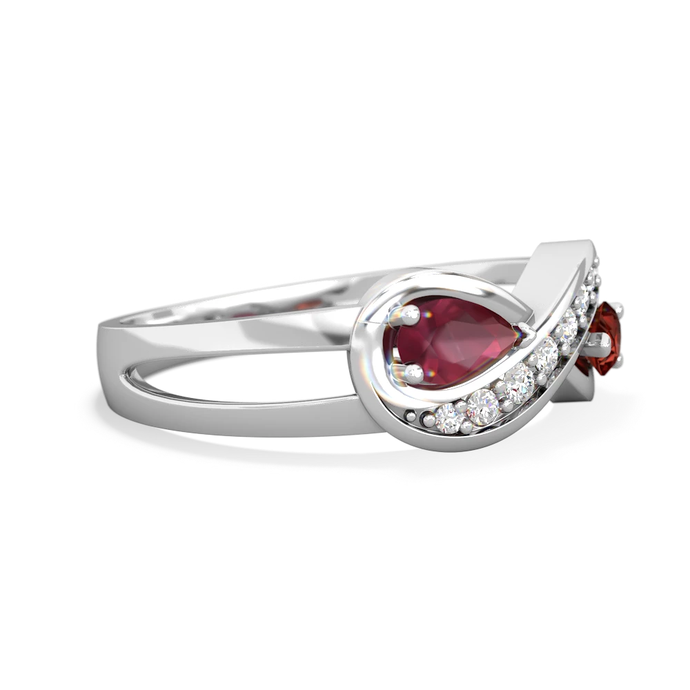 Ruby Diamond Infinity 14K White Gold ring R5390