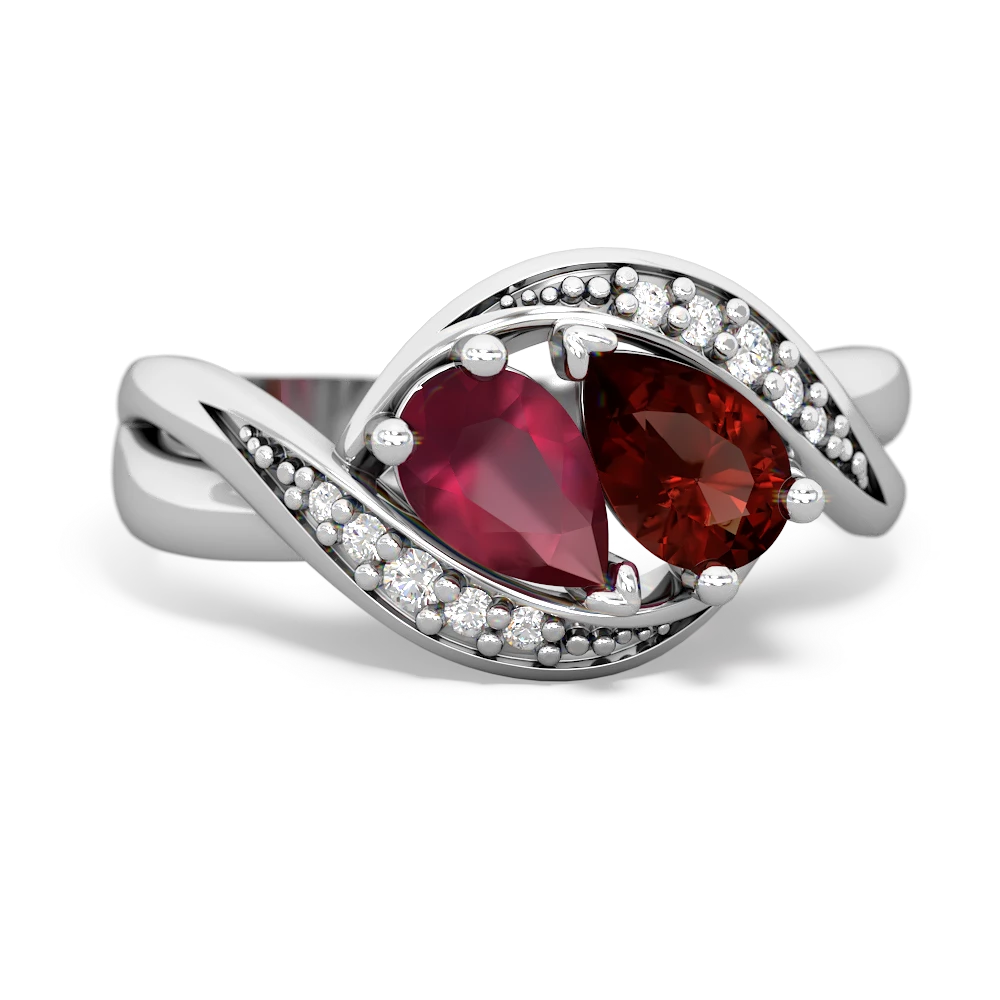 Ruby Summer Winds 14K White Gold ring R5342