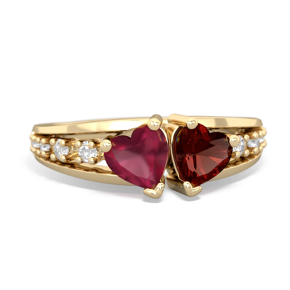 Ruby Heart To Heart 14K Yellow Gold ring R3342