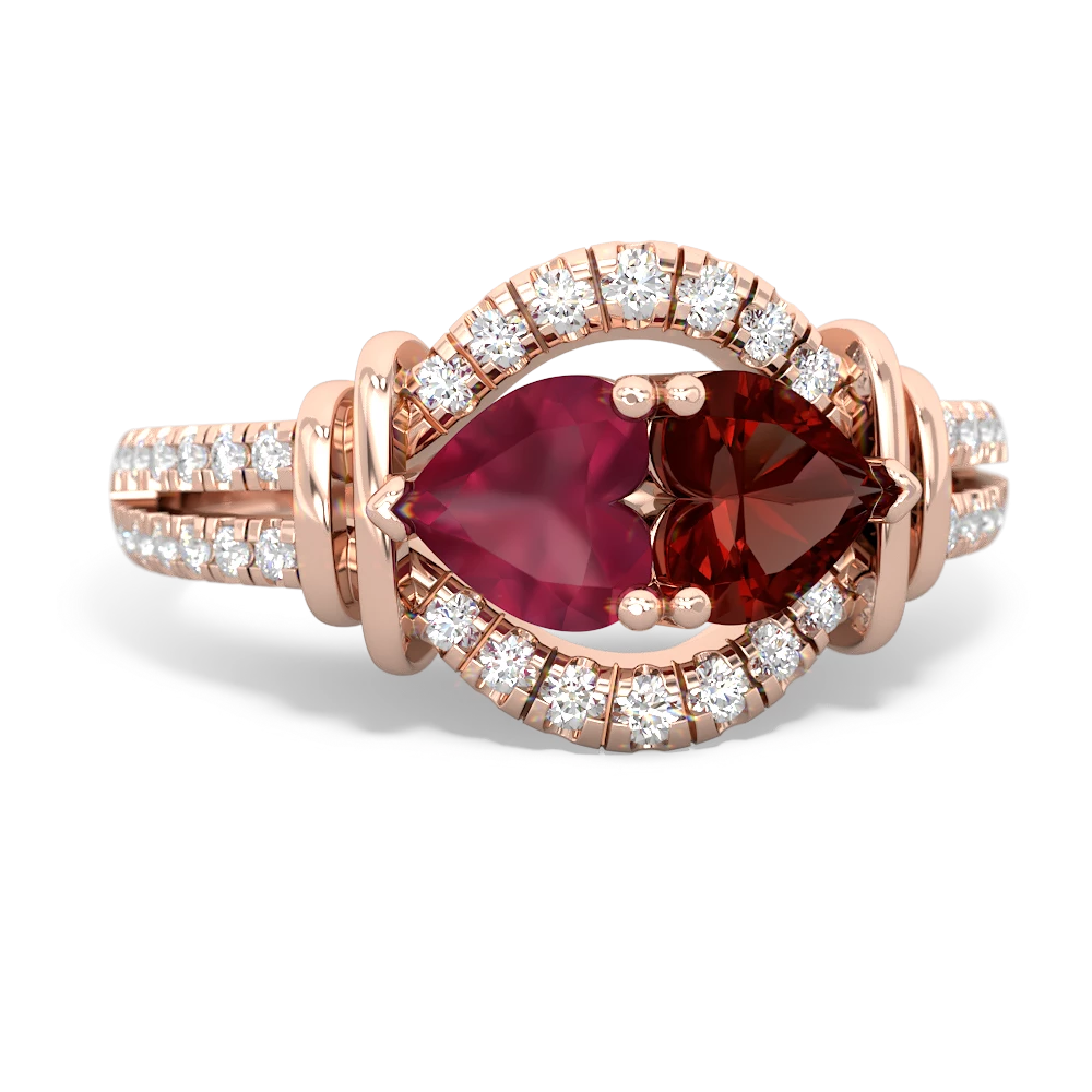 Ruby Art-Deco Keepsake 14K Rose Gold ring R5630