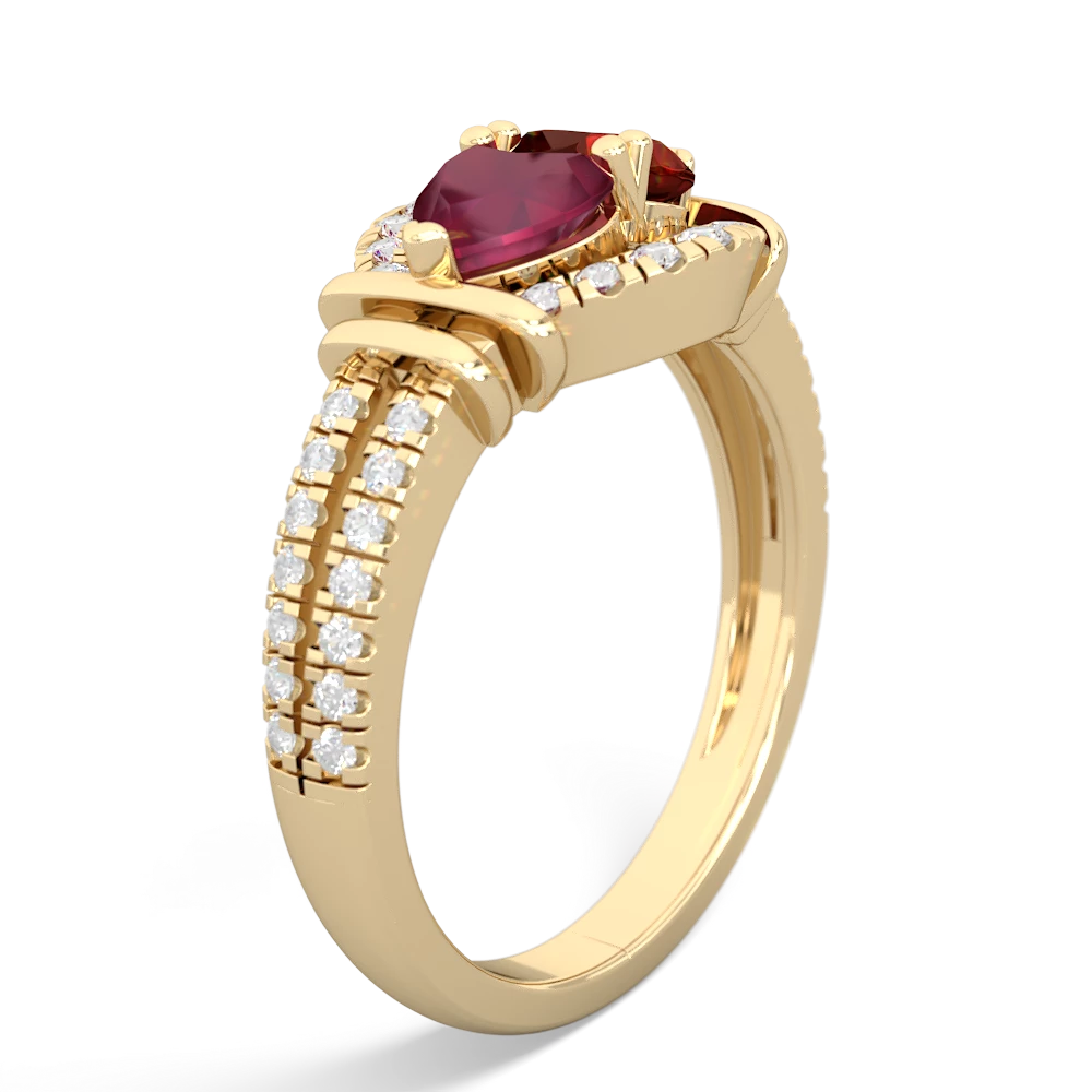 Ruby Art-Deco Keepsake 14K Yellow Gold ring R5630