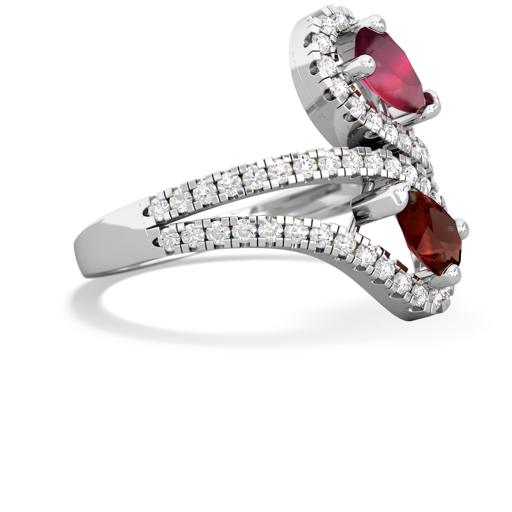 Ruby Diamond Dazzler 14K White Gold ring R3000