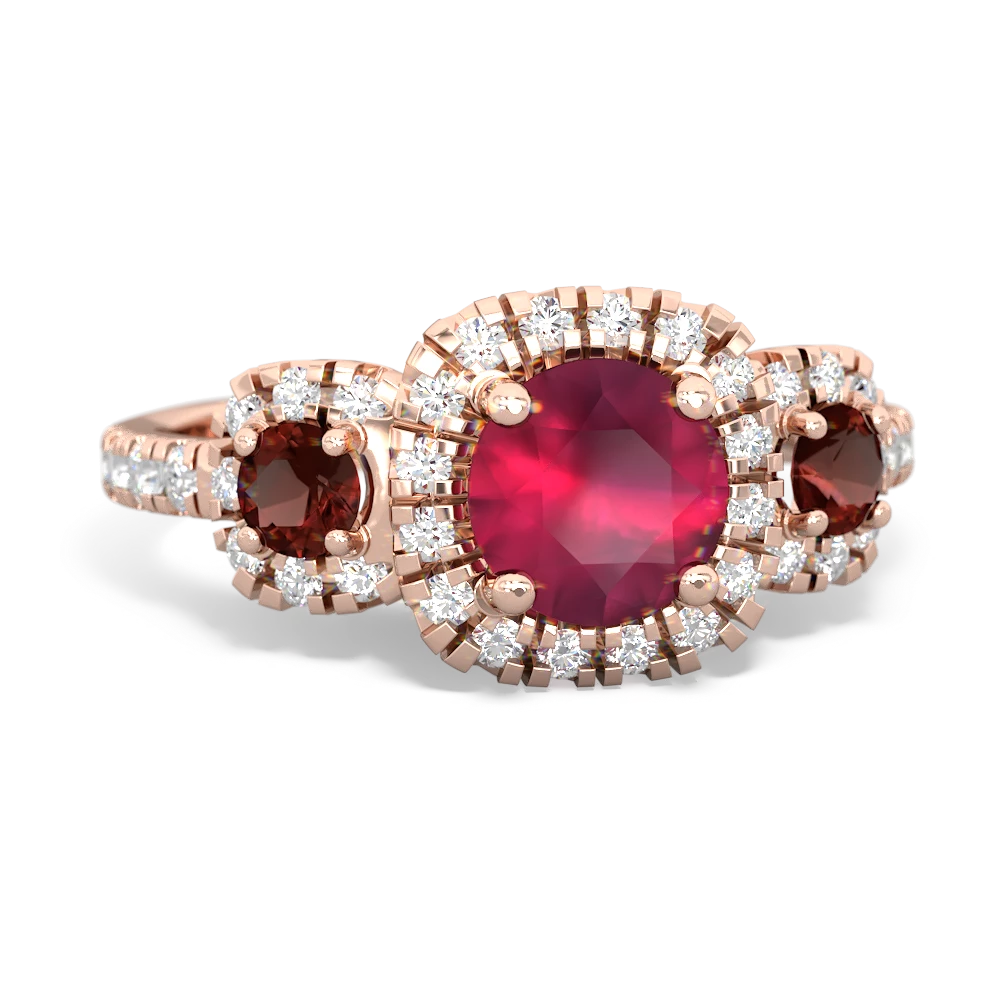 Ruby Regal Halo 14K Rose Gold ring R5350