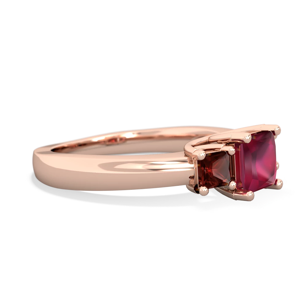 Ruby Three Stone Trellis 14K Rose Gold ring R4015