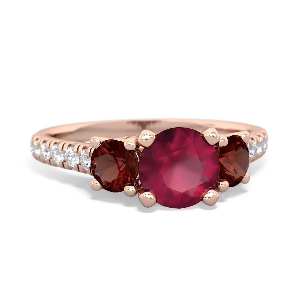 Ruby Pave Trellis 14K Rose Gold ring R5500