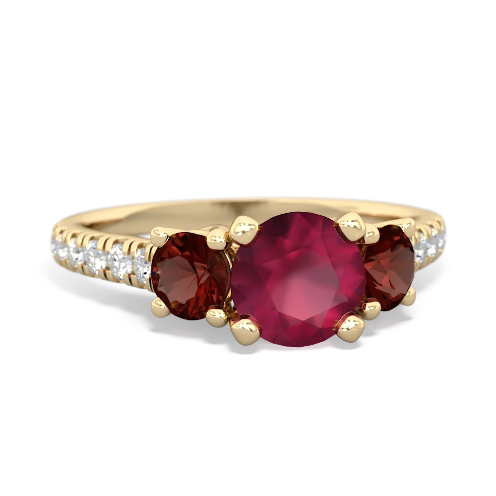 Ruby Pave Trellis 14K Yellow Gold ring R5500