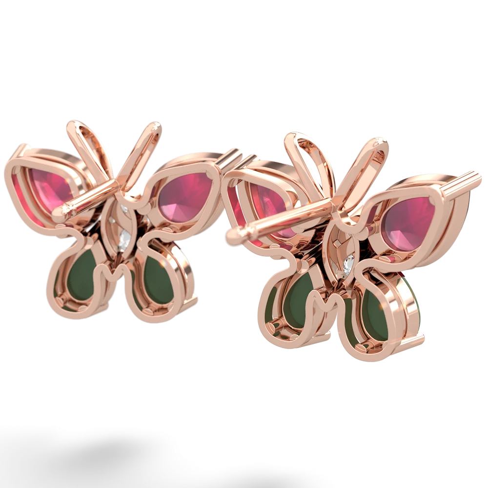 Ruby Butterfly 14K Rose Gold earrings E2215