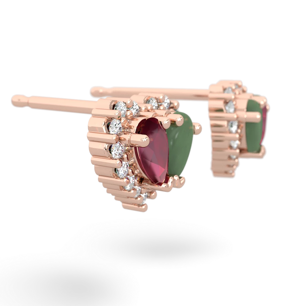 Ruby Halo 14K Rose Gold earrings E7008