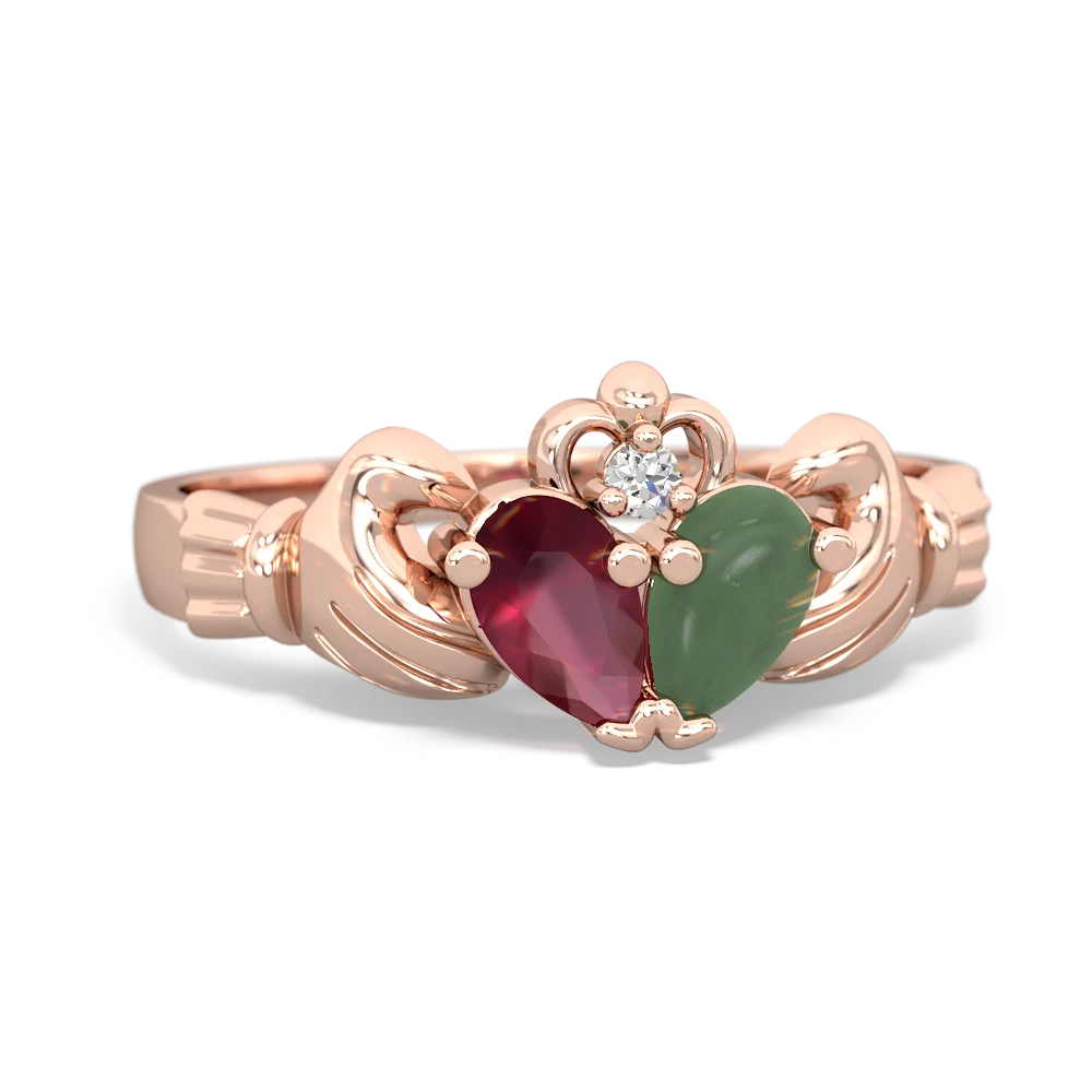 Ruby 'Our Heart' Claddagh 14K Rose Gold ring R2388