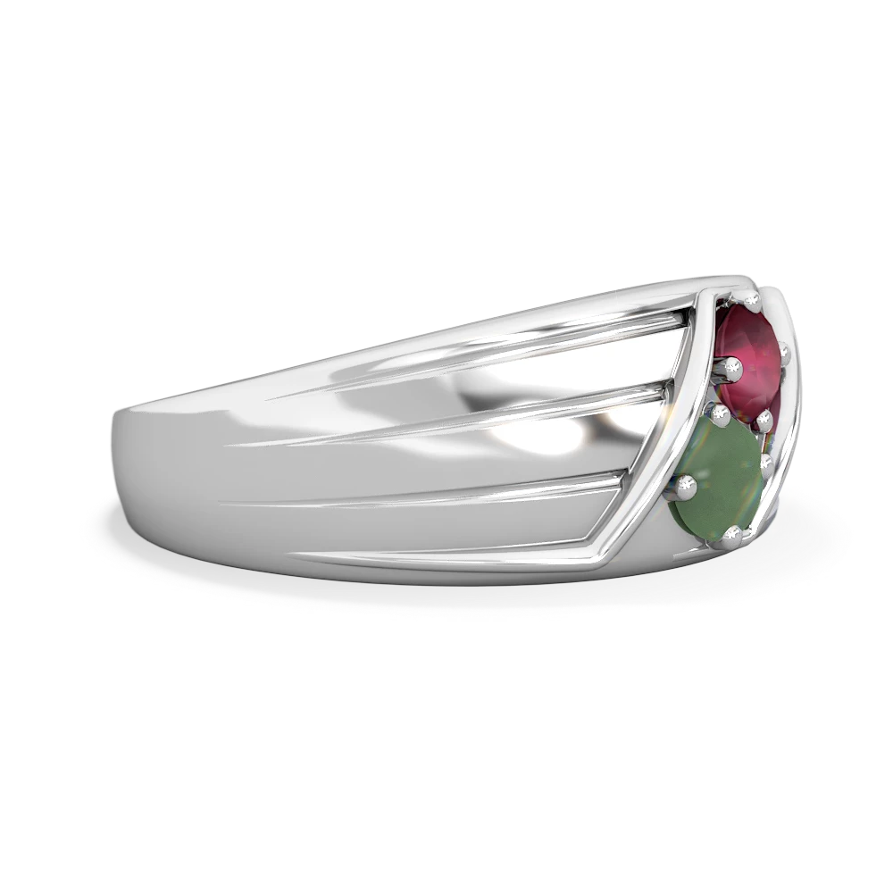 Ruby Men's Streamline 14K White Gold ring R0460