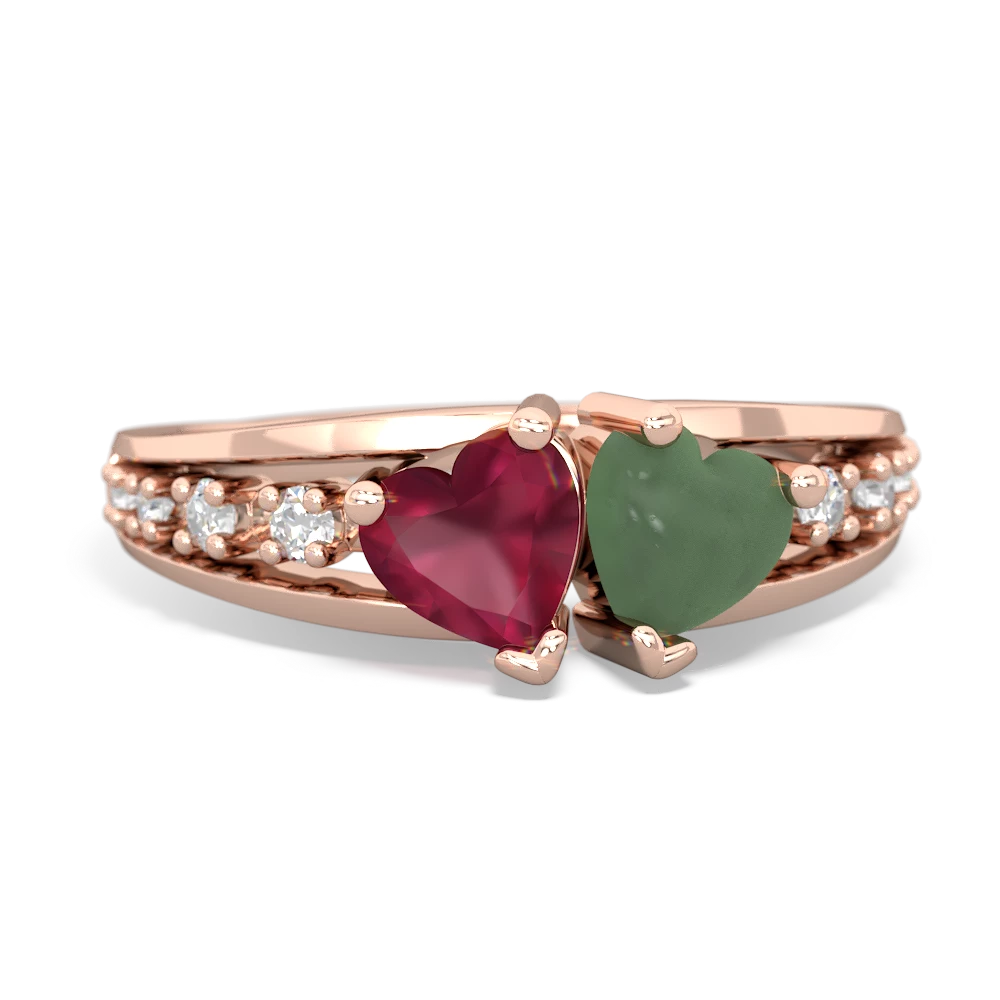 Ruby Heart To Heart 14K Rose Gold ring R3342