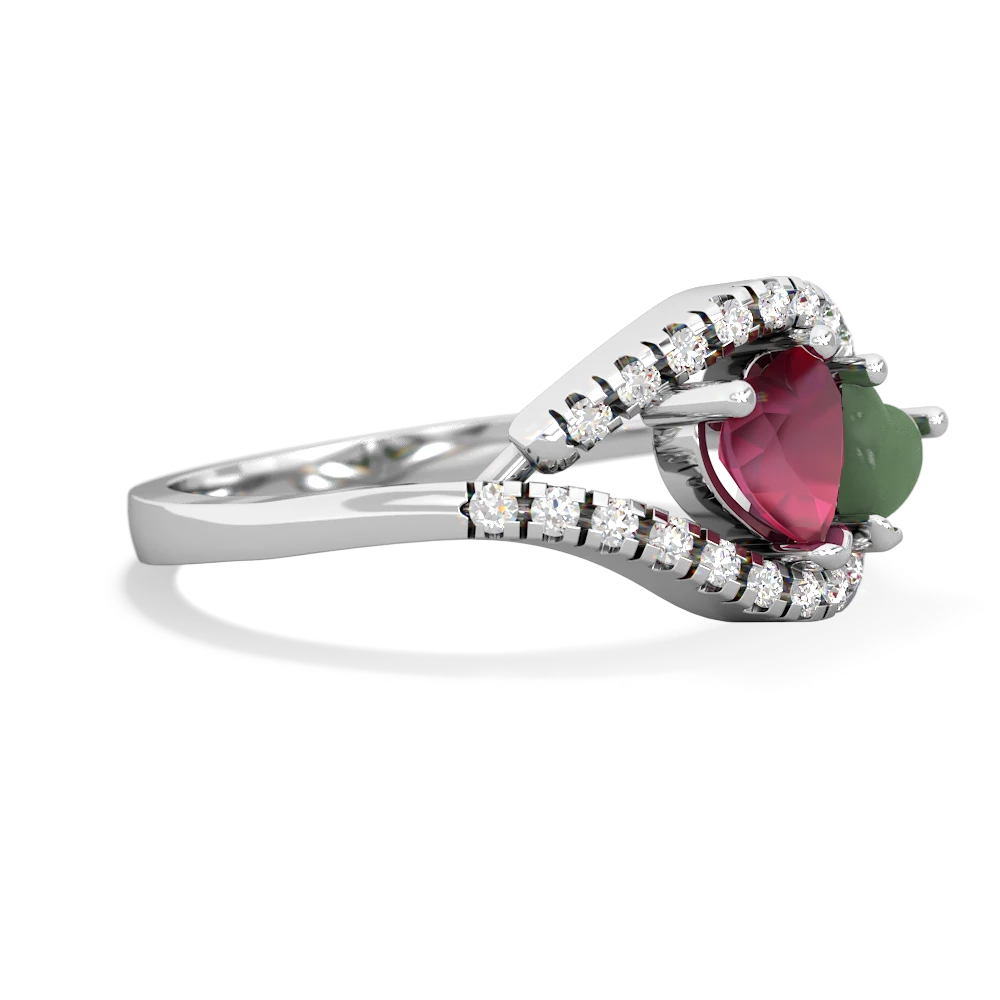 Ruby Mother And Child 14K White Gold ring R3010