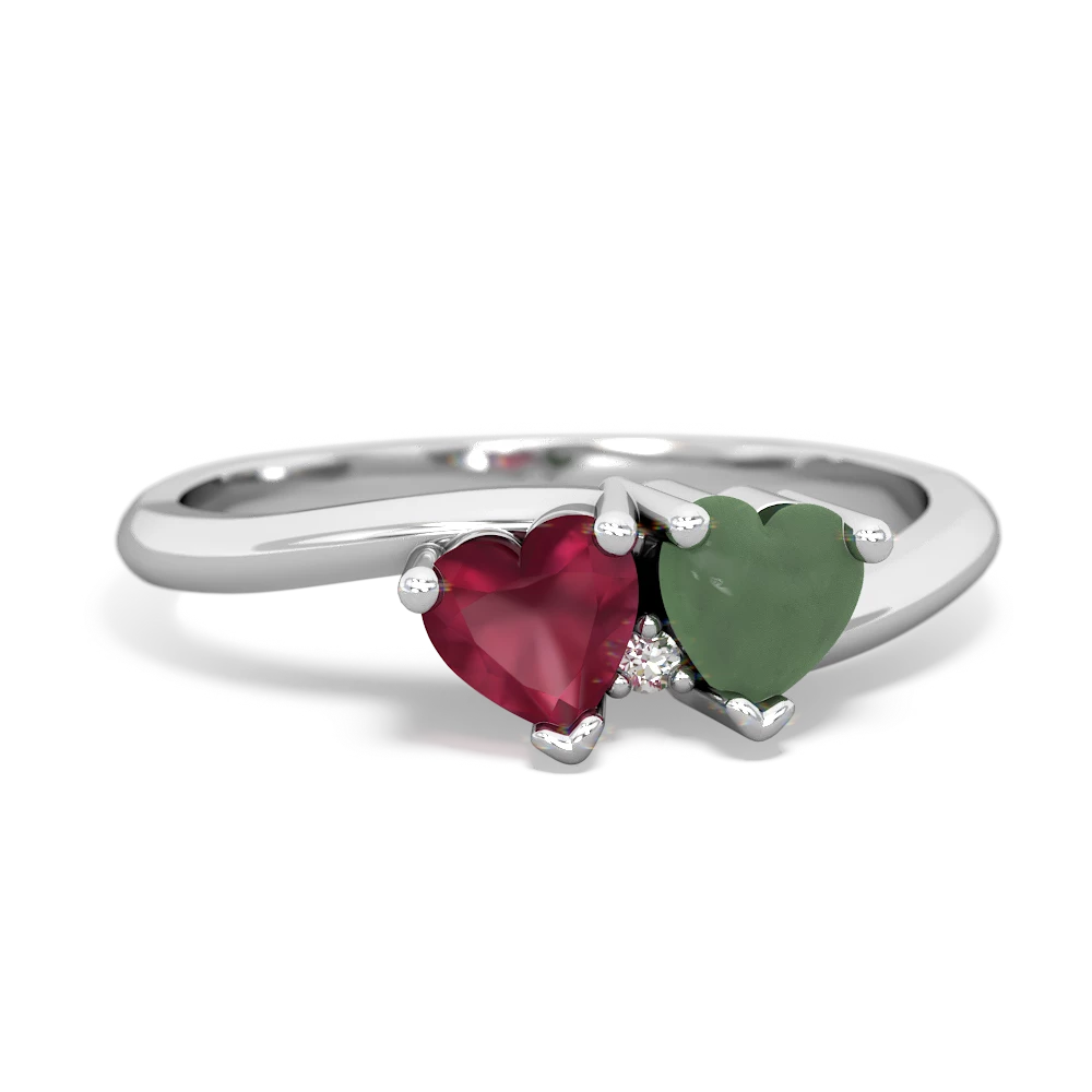 Ruby Sweethearts 14K White Gold ring R5260