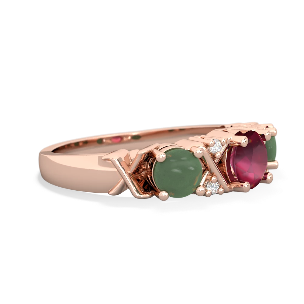 Ruby Hugs And Kisses 14K Rose Gold ring R5016