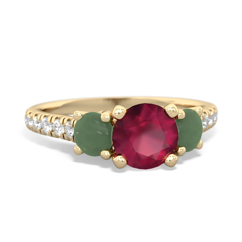 Ruby Pave Trellis 14K Yellow Gold ring R5500