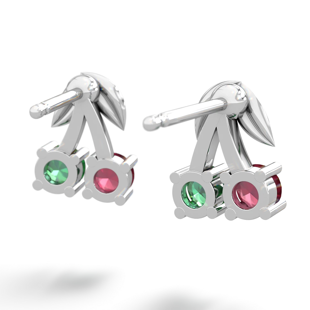 Ruby Sweet Cherries 14K White Gold earrings E7001