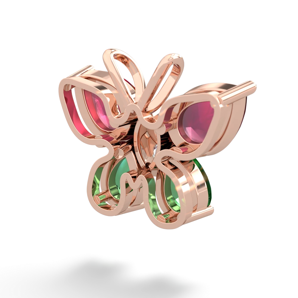 Ruby Butterfly 14K Rose Gold pendant P2215