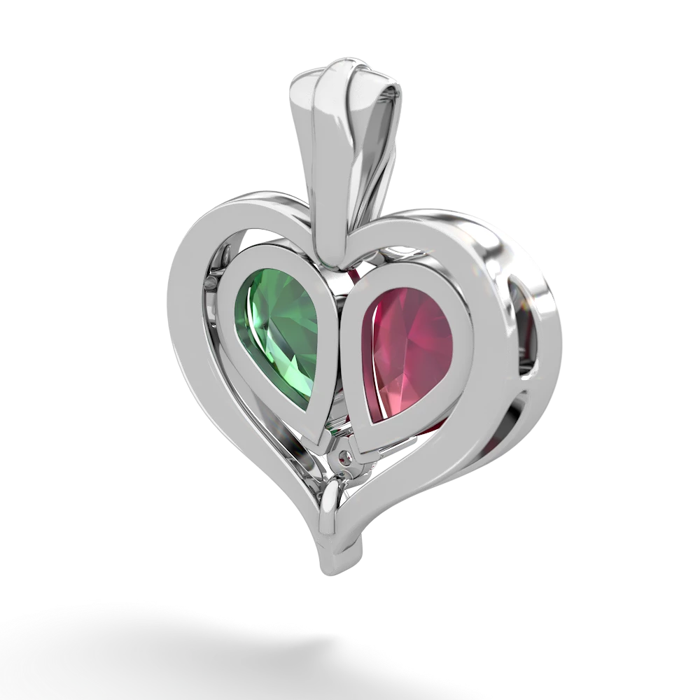 Ruby Two Become One 14K White Gold pendant P5330