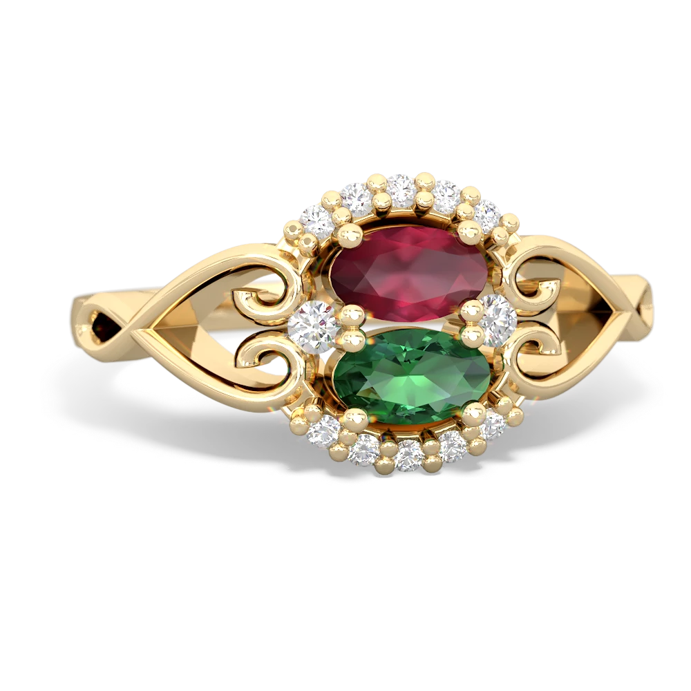 Ruby Love Nest 14K Yellow Gold ring R5860