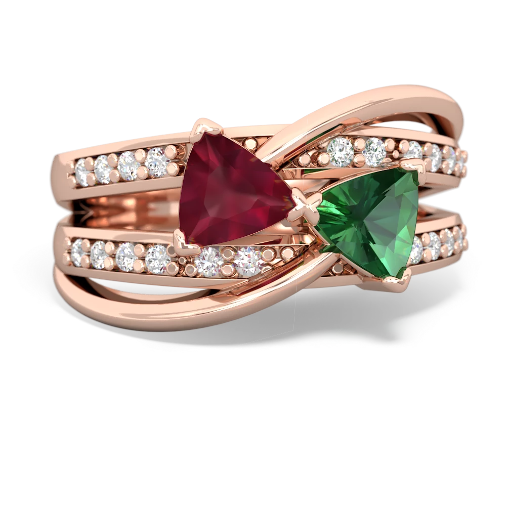 Ruby Bowtie 14K Rose Gold ring R2360