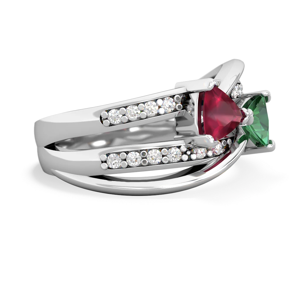 Ruby Bowtie 14K White Gold ring R2360