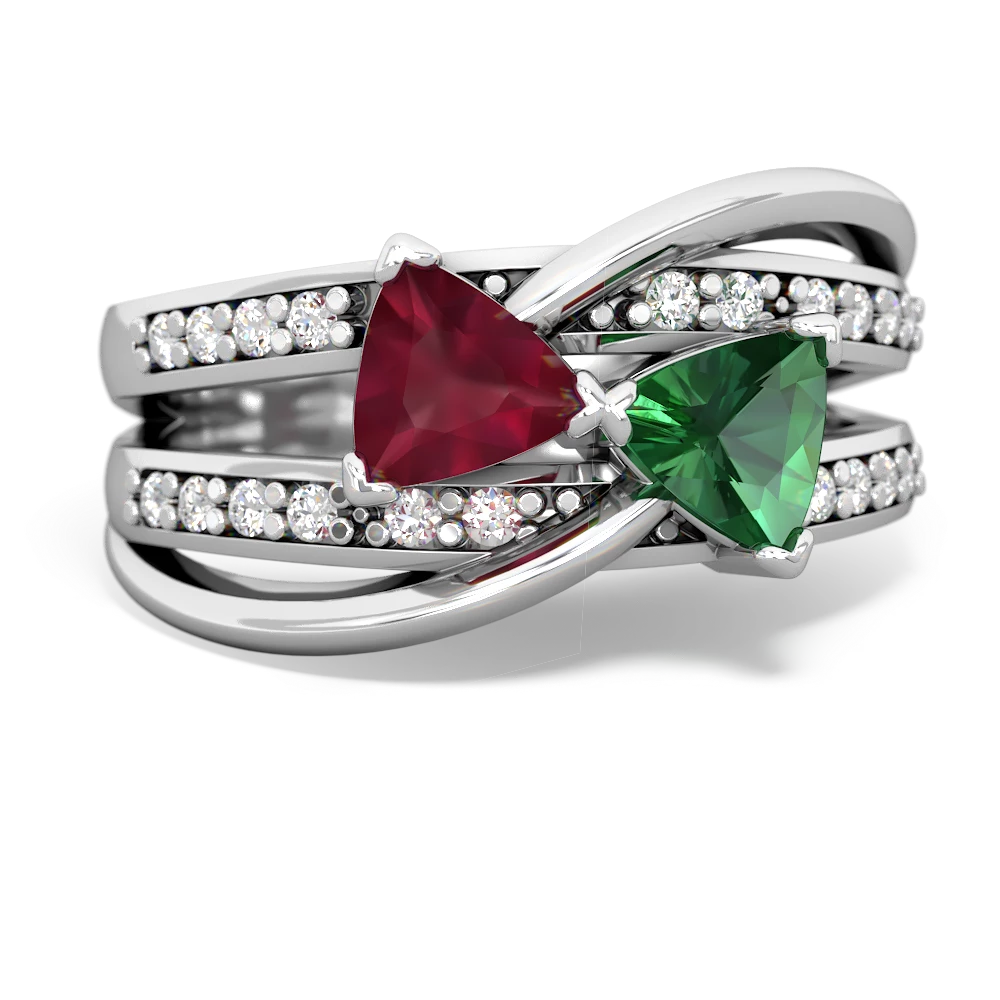 Ruby Bowtie 14K White Gold ring R2360