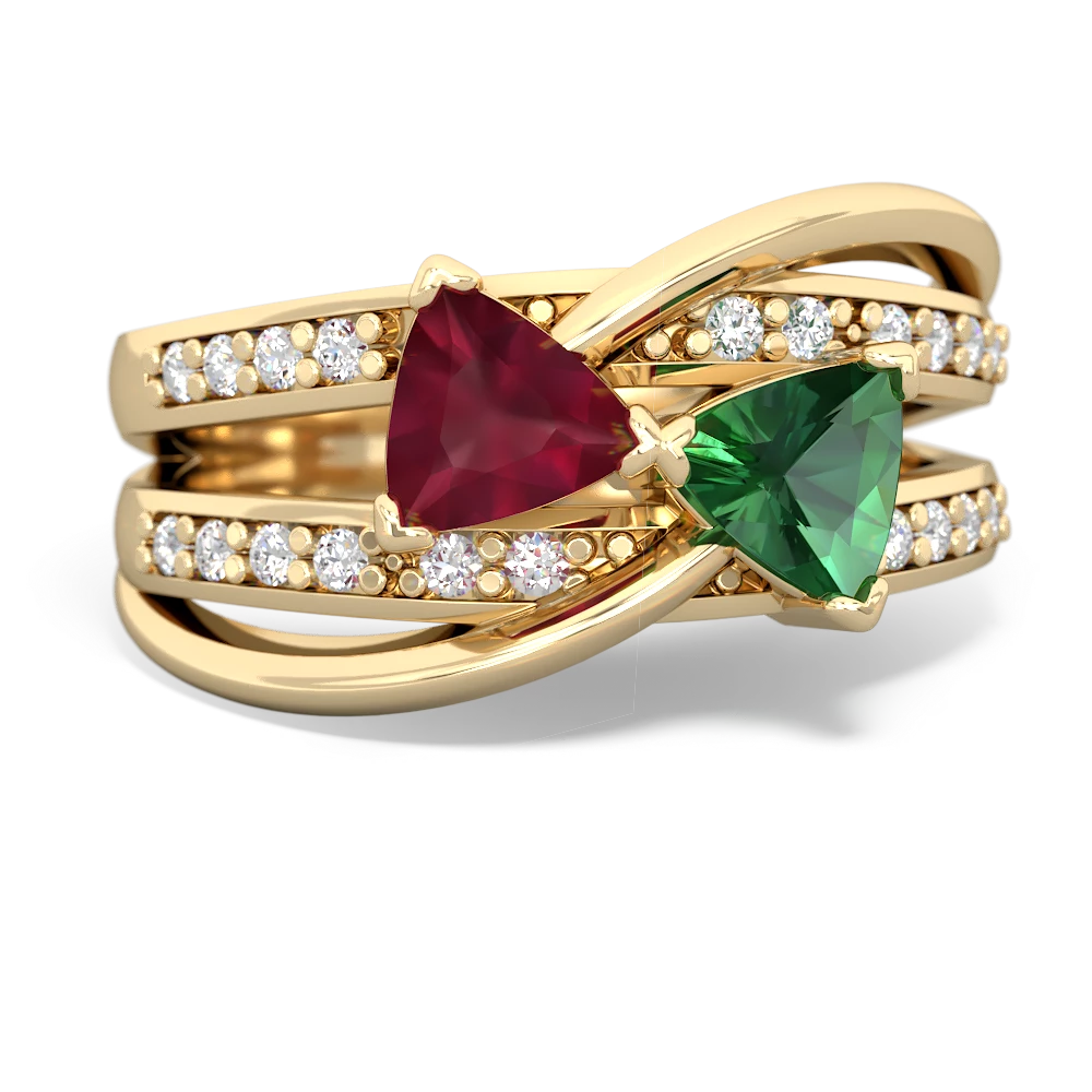 Ruby Bowtie 14K Yellow Gold ring R2360