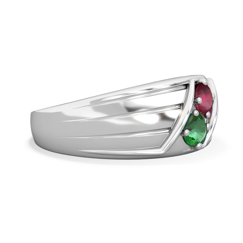 Ruby Men's Streamline 14K White Gold ring R0460