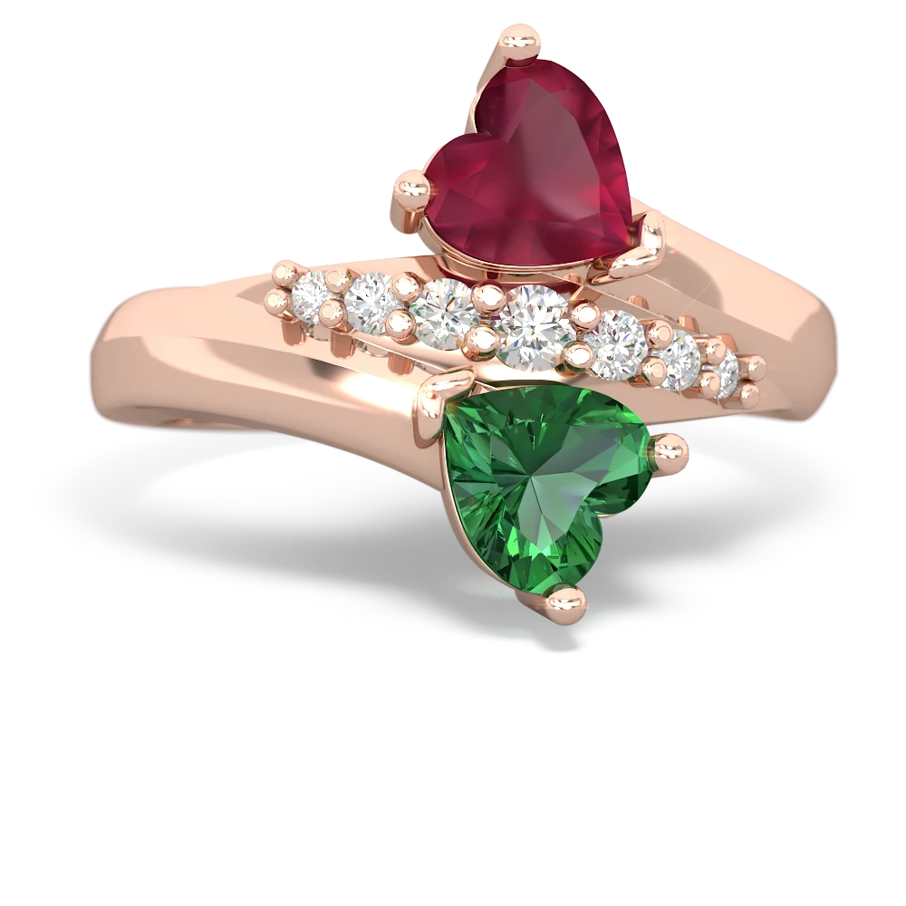 Ruby Heart To Heart 14K Rose Gold ring R2064