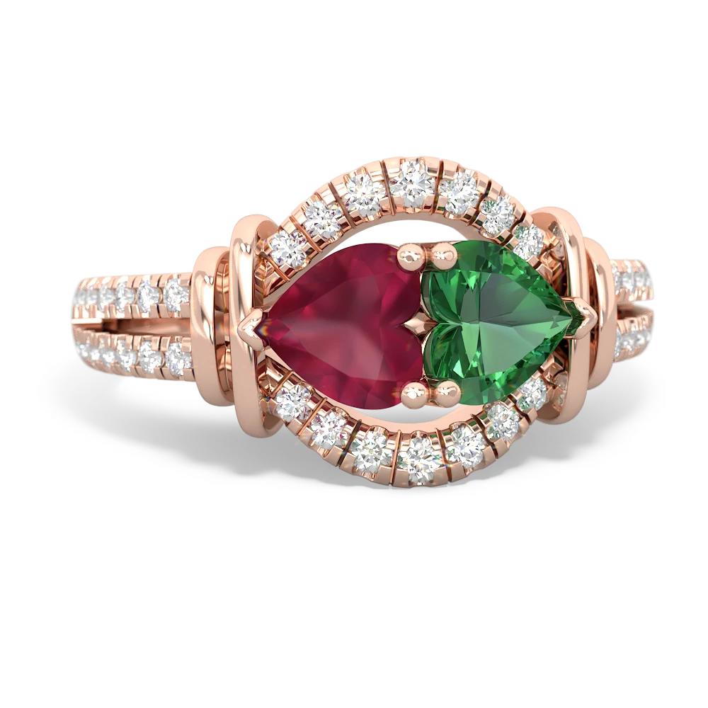 Ruby Art-Deco Keepsake 14K Rose Gold ring R5630