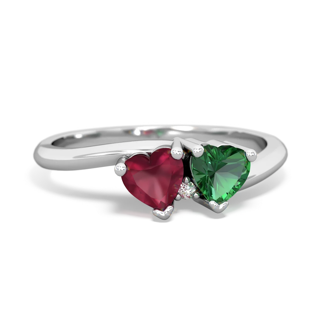 Ruby Sweethearts 14K White Gold ring R5260