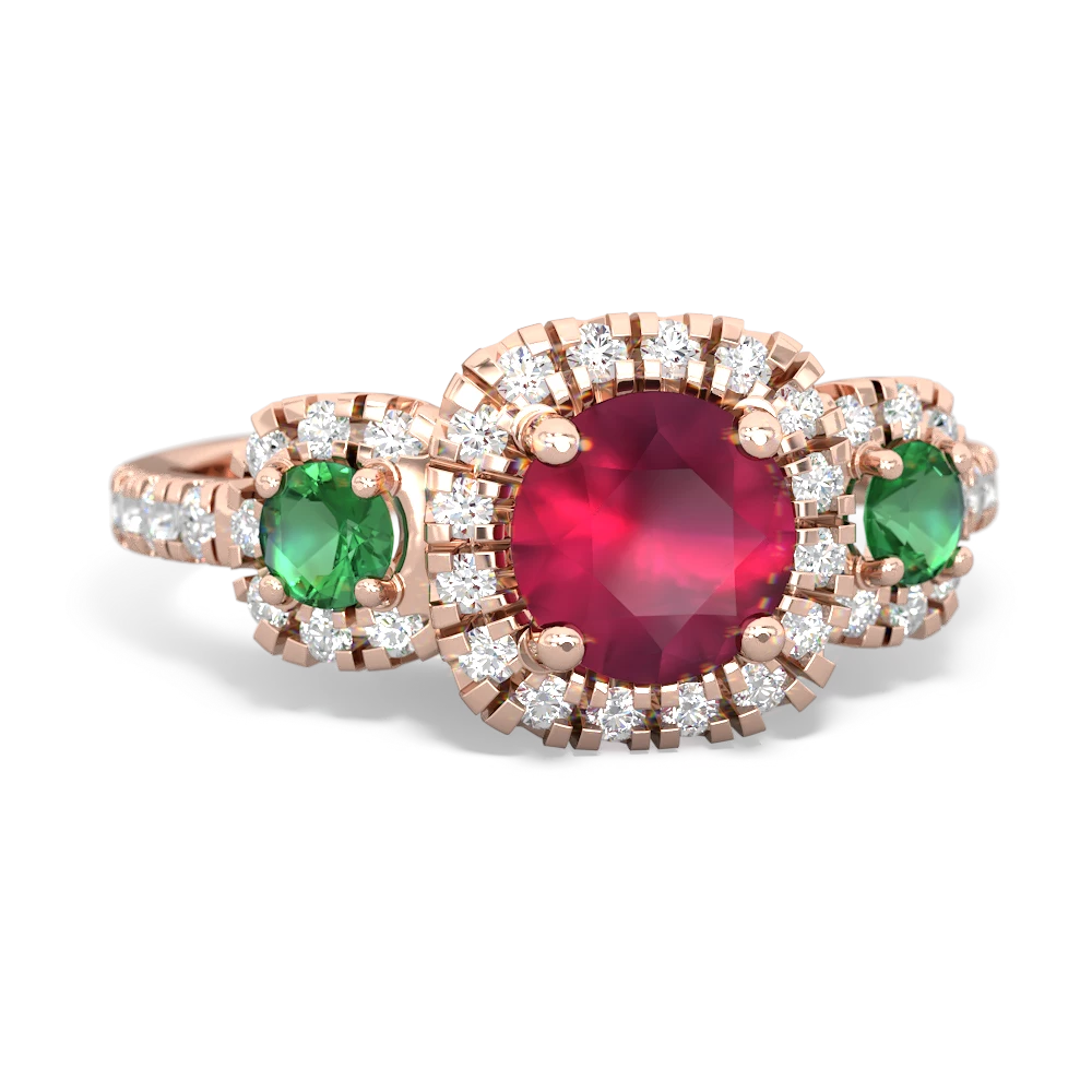 Ruby Regal Halo 14K Rose Gold ring R5350