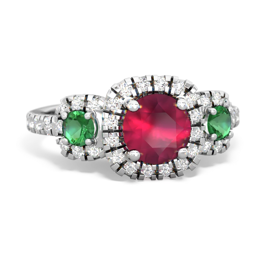 Ruby Regal Halo 14K White Gold ring R5350