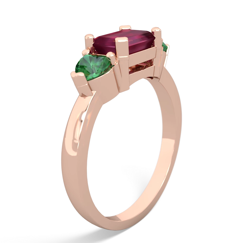 Ruby Three Stone 14K Rose Gold ring R5235