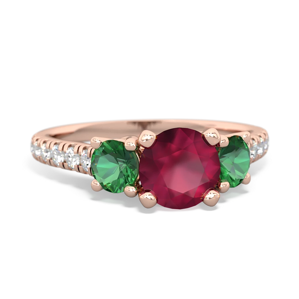 Ruby Pave Trellis 14K Rose Gold ring R5500