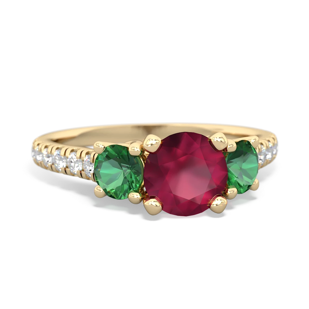 Ruby Pave Trellis 14K Yellow Gold ring R5500