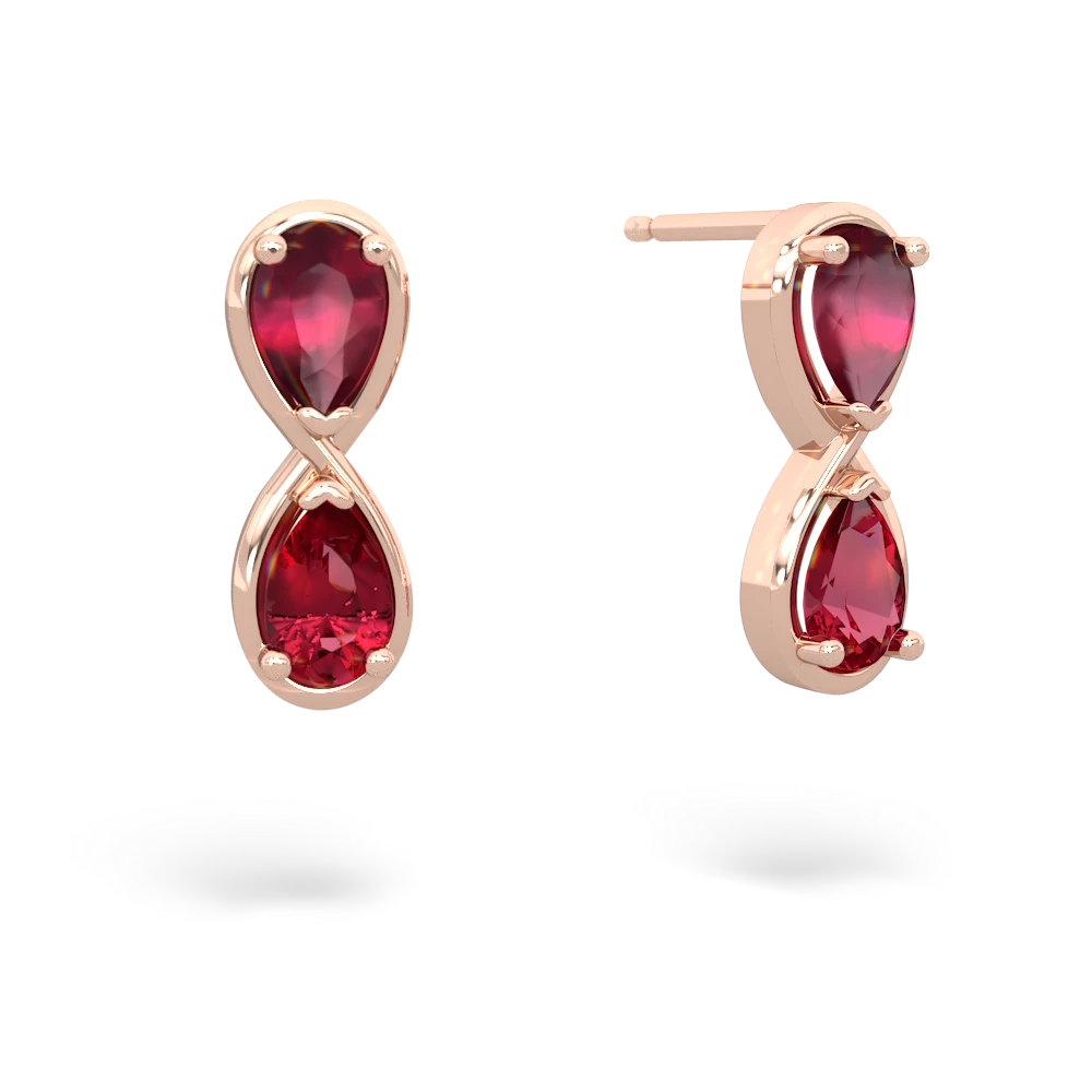 Ruby Infinity 14K Rose Gold earrings E5050