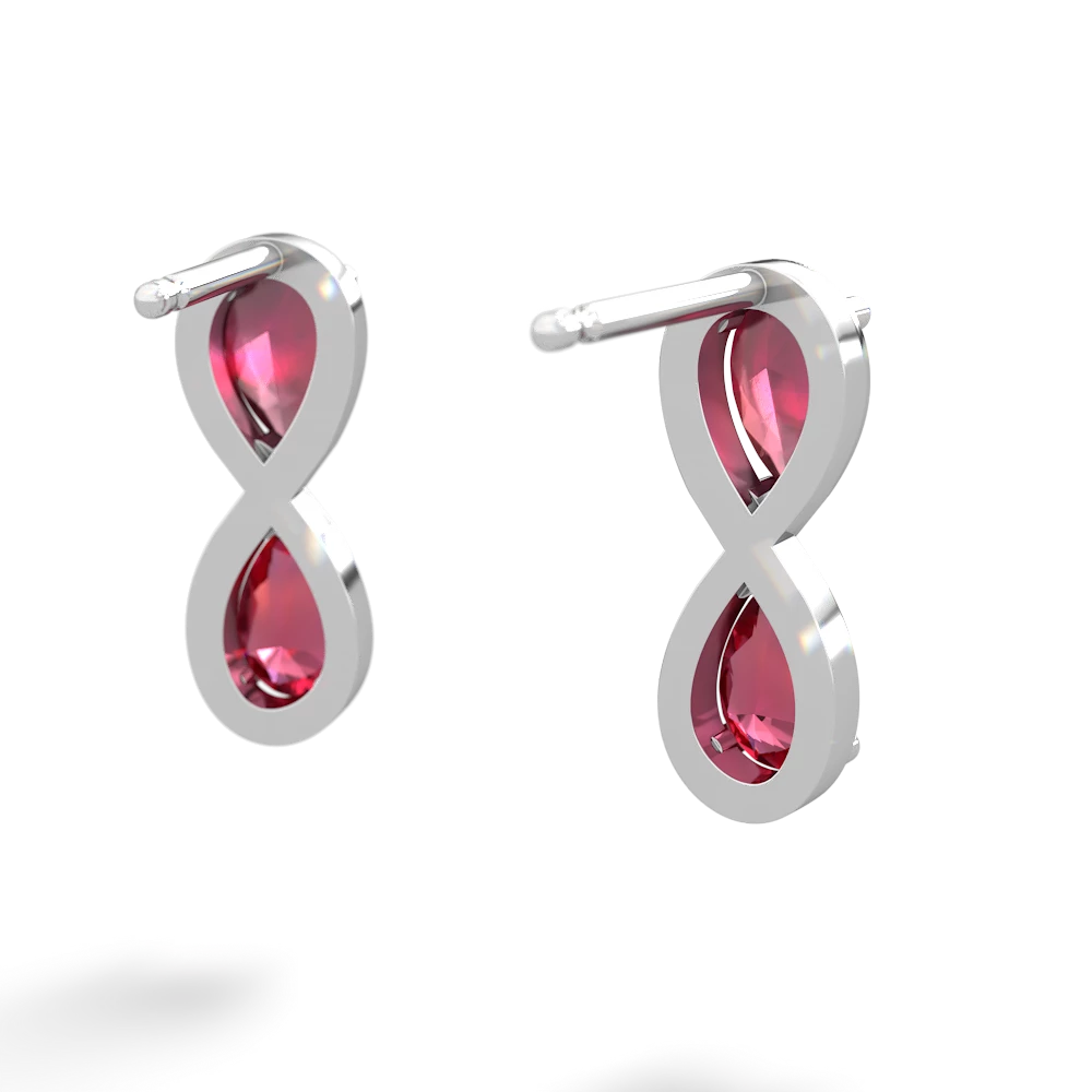 Ruby Infinity 14K White Gold earrings E5050