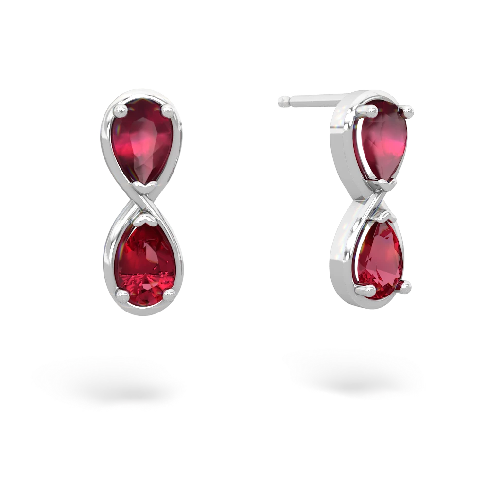 Ruby Infinity 14K White Gold earrings E5050