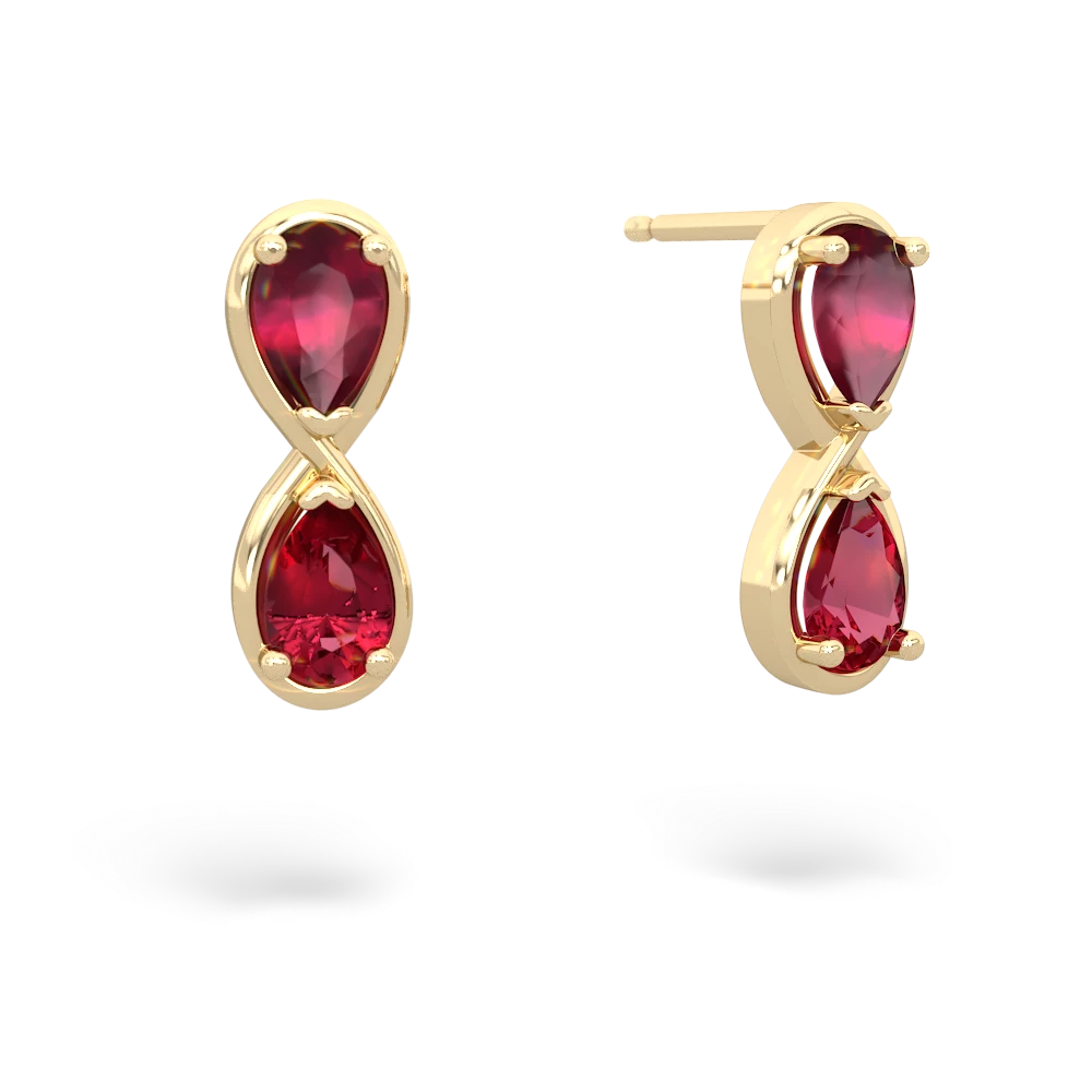 Ruby Infinity 14K Yellow Gold earrings E5050