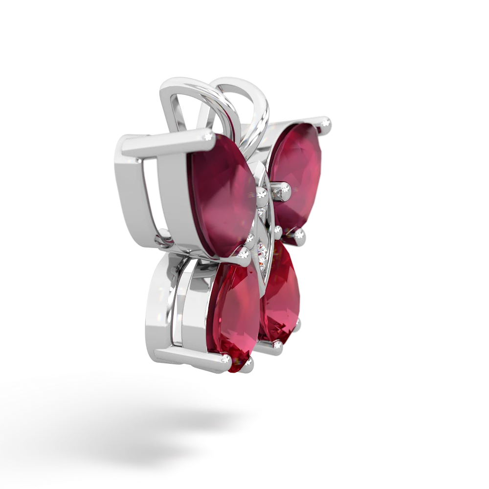 Ruby Butterfly 14K White Gold pendant P2215